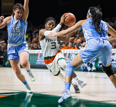 NCAA Women's Basketball 2017: North Carolina vs Miami JAN 26