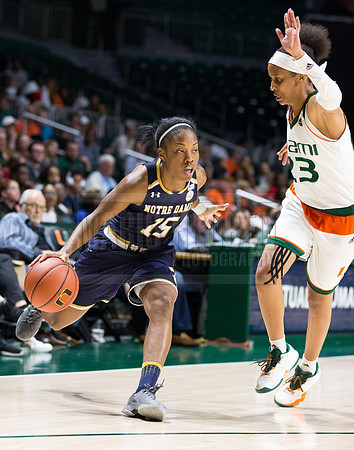 NCAA Womens Basketball 2017: Notre Dame vs Miami JAN 08