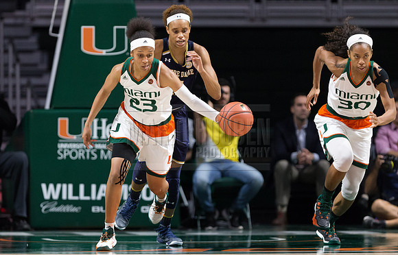 NCAA Womens Basketball 2017: Notre Dame vs Miami JAN 08